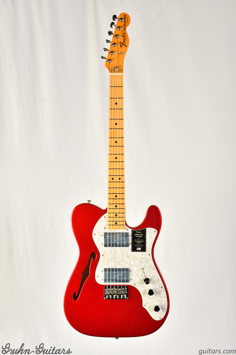 Fender American Vintage II 1972 Telecaster Thinline Maple Fingerboard - Candy Apple Red New EF10741