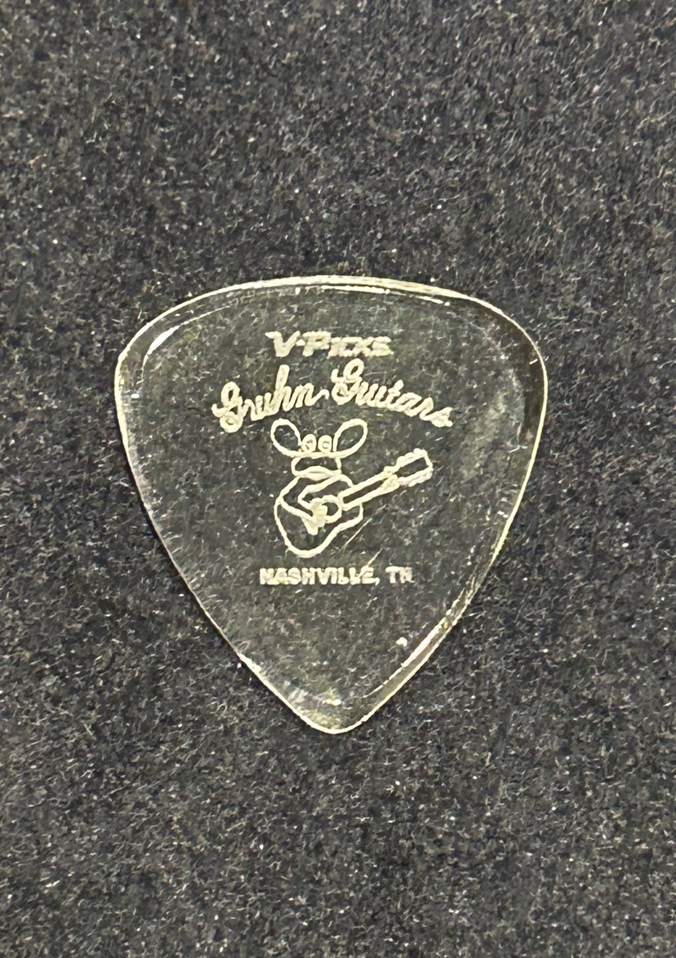 Gruhn Guitars Logo - V Pick - Clear Acrylic