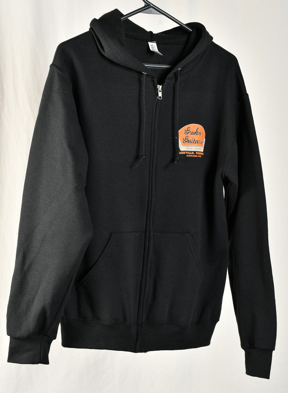 Gruhn Guitars Orange Logo on Black Hoodie