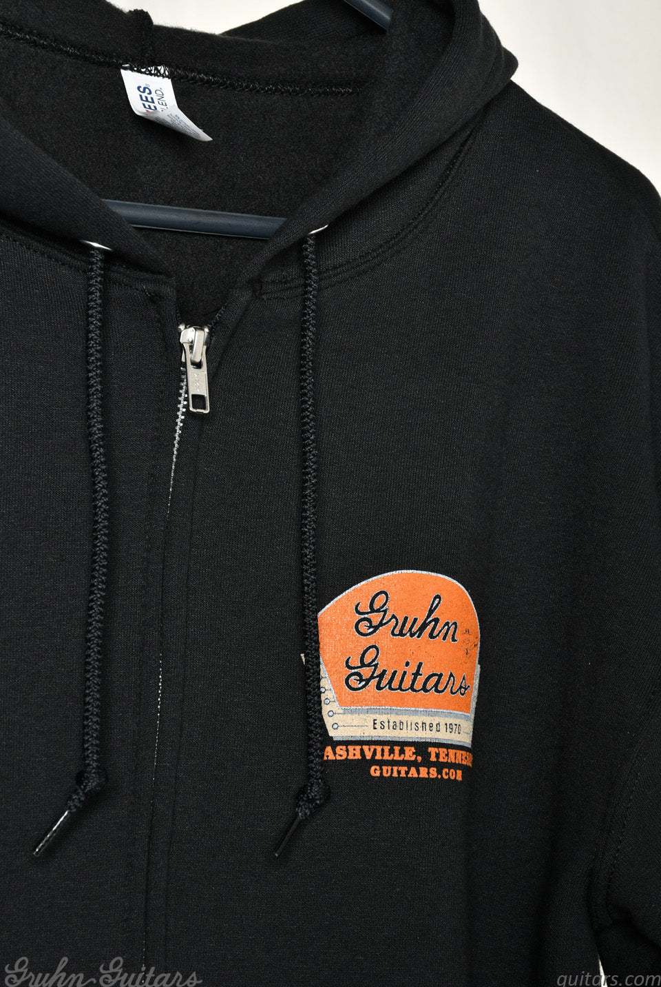 Gruhn Guitars Orange Logo on Black Hoodie