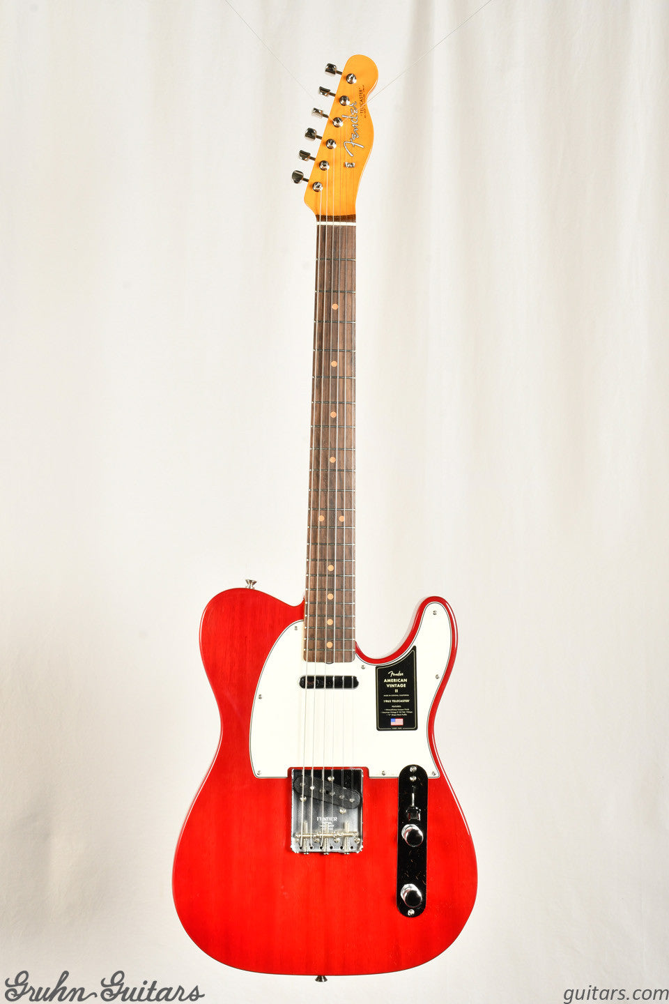 Fender American Vintage II 1963 Telecaster Rosewood Fingerboard - Crimson Red Transparent New EF10496