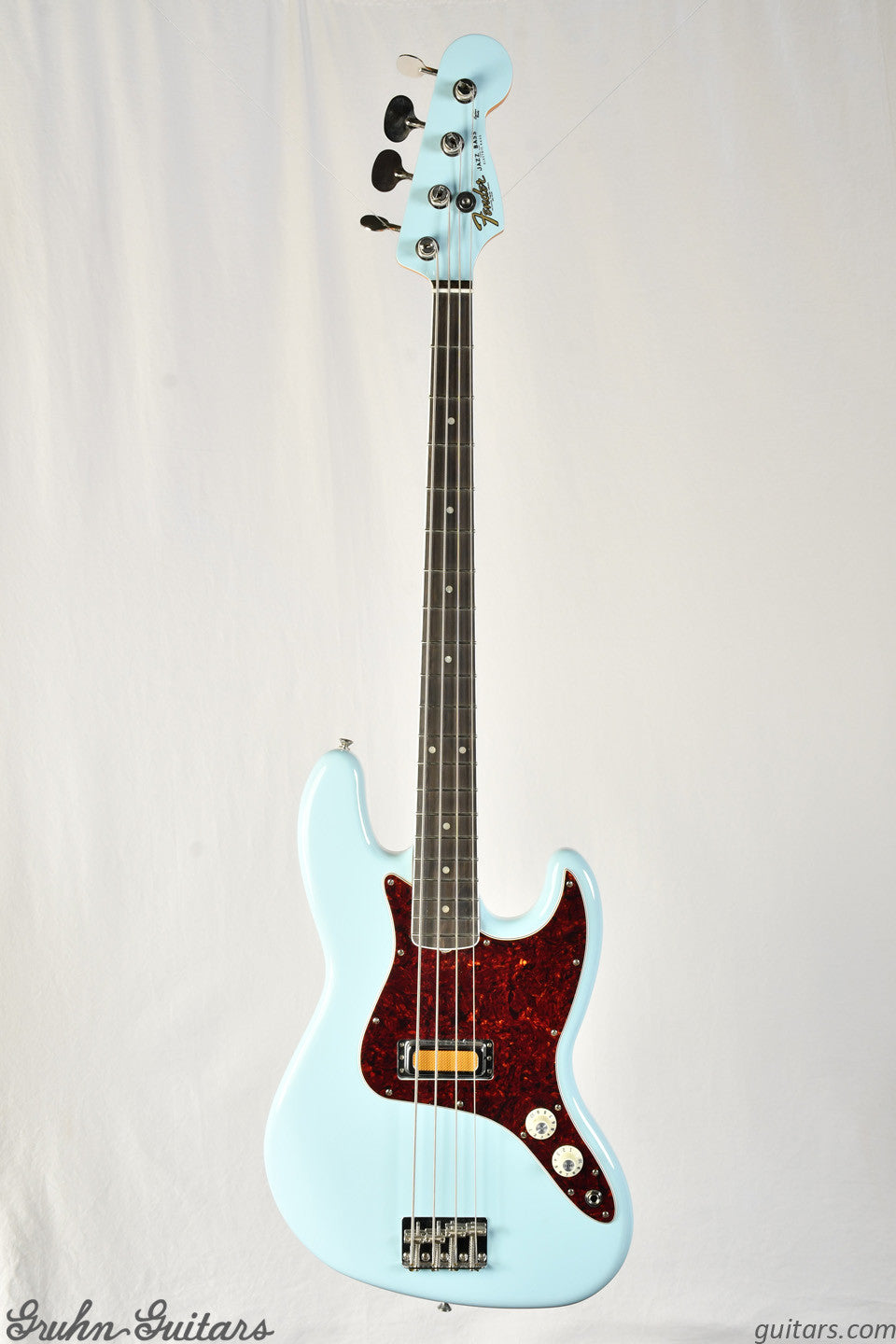 Fender MIM Gold Foil Jazz Bass Ebony Fingerboard - Sonic Blue 2022 BF3410